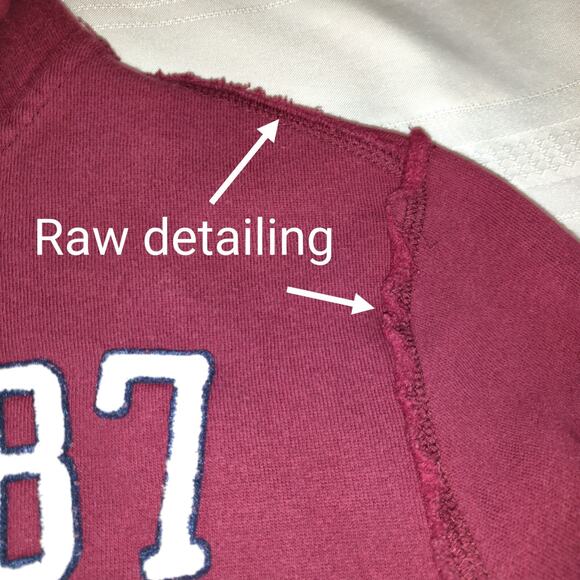 Aeropostale Hoodie Sweatshirt Adult L Quarter Zip Maroon Burgundy Skater Unisex - Picture 9 of 16